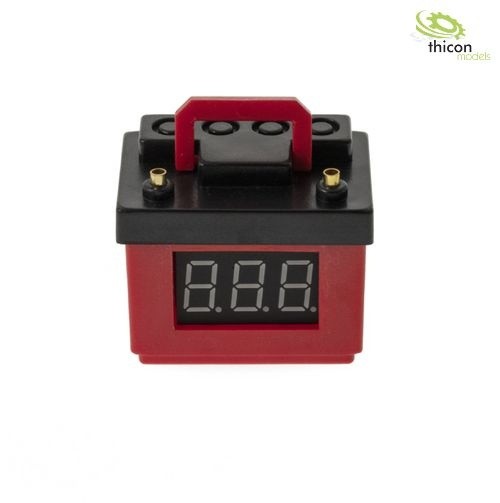 Thicon 20115 Red car battery with voltage display and lipo monitor