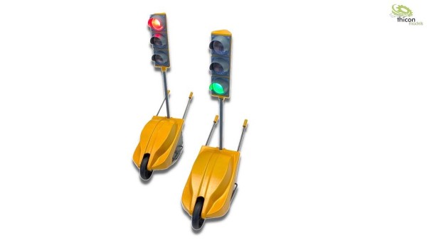 Thicon 50377 1:14 yellow construction site traffic light set with radio